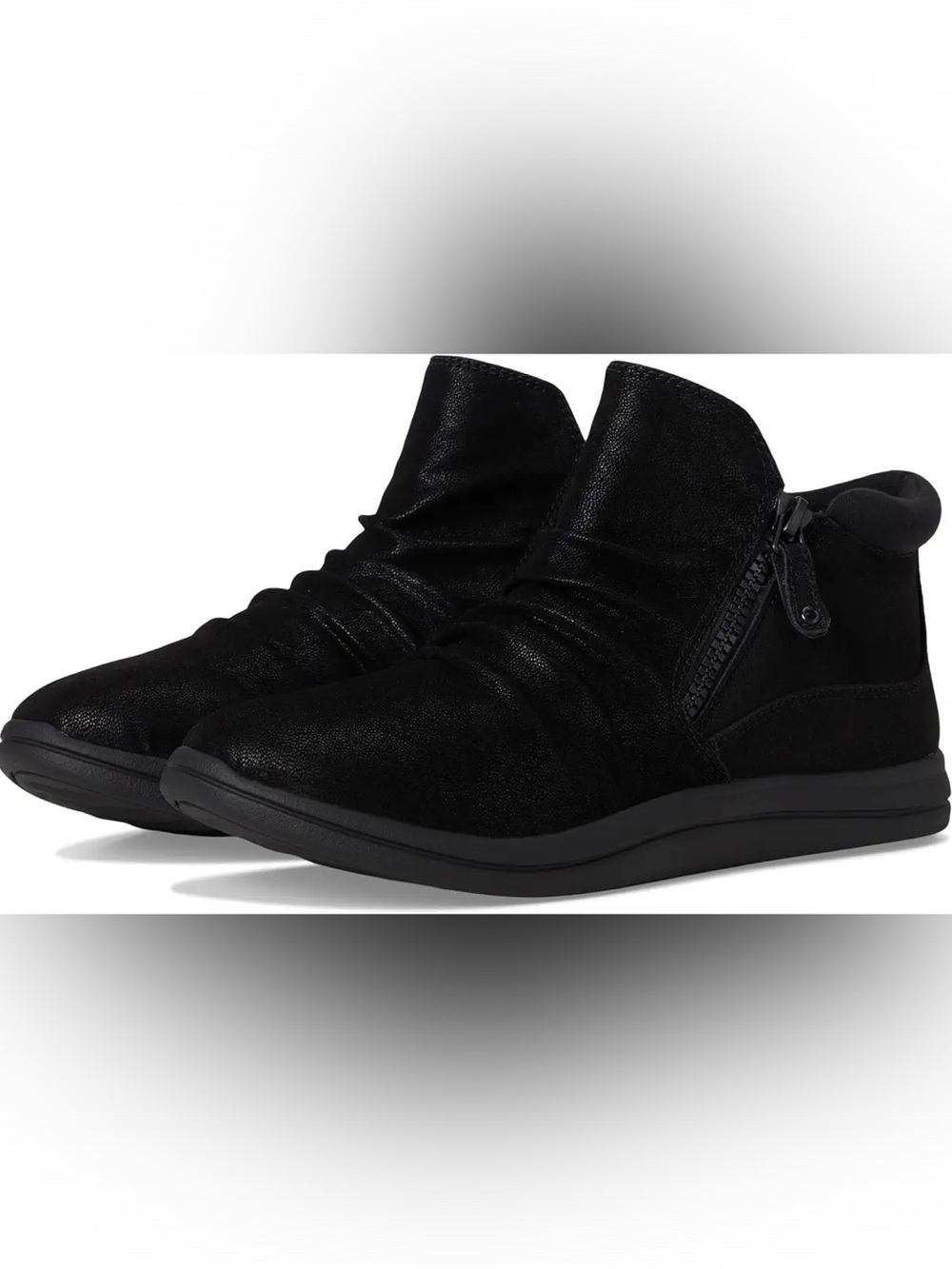 Clark’s CloudsSteppers Women's Black Zip-Detail Ankle Booties